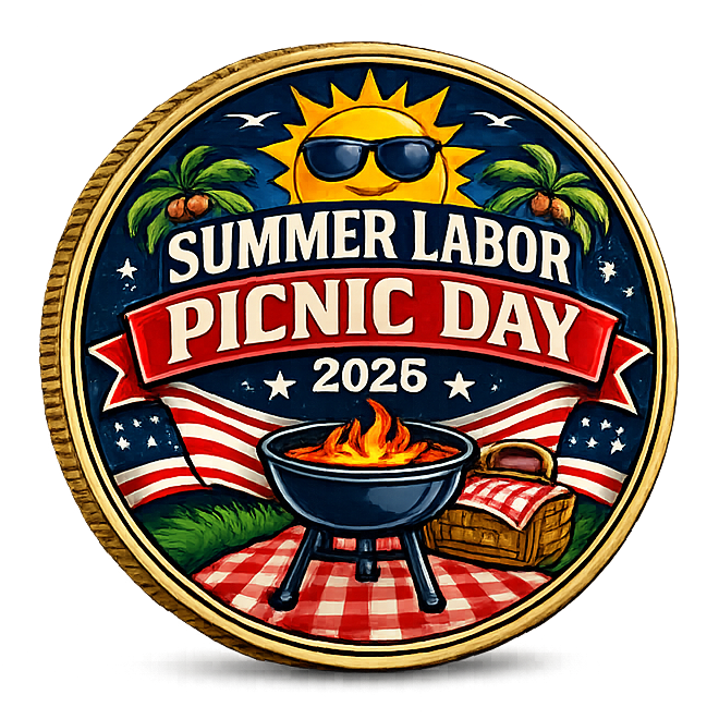 Summer Labor Picnic Day challenge coin