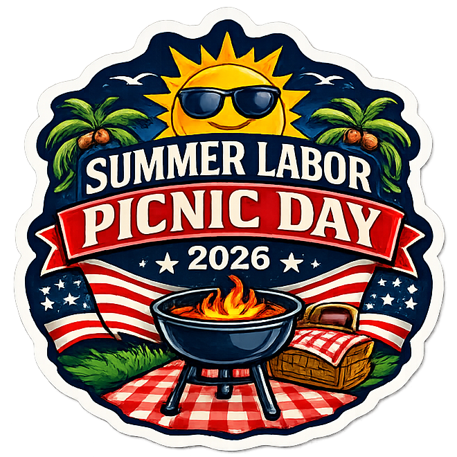 Summer Labor Picnic Day sticker