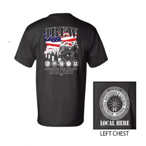 IBEW YOUR LOCAL HERE SUPPORT TROOPS VETERAN USA MADE UNION PRINTED T-SHIRT
