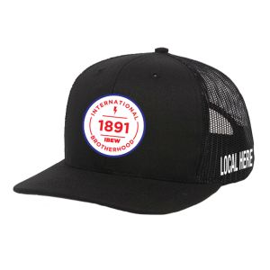 IBEW YOUR LOCAL HERE ROUND WHITE UNION MADE TRUCKER HAT BASEBALL CAP HL0071 IBEW YOUR LOCAL HERE ROUND WHITE UNION MADE TRUCKER HAT BASEBALL CAP HL0071