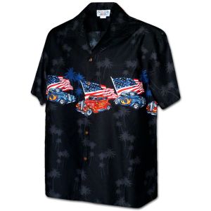 9440-39429 Black Men's Border Hawaiian Shirts 9440-39429 Black Men's Border Hawaiian Shirts