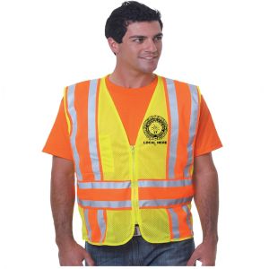 IBEW YOUR LOCAL HERE USA MADE UNION PRINTED REFLECTIVE STRIPE VEST 3787 IBEW YOUR LOCAL HERE USA MADE UNION PRINTED REFLECTIVE STRIPE VEST 3787