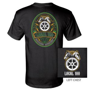 TEAMSTERS LOCAL 100 CANNABIS WORKERS SHORT SLEEVE T-SHIRT UNION PRINTED TEAMSTERS LOCAL 100 CANNABIS WORKERS SHORT SLEEVE T-SHIRT UNION PRINTED