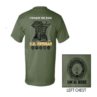 IBEW YOUR LOCAL HERE WALKED THE WALK VETERAN USA MADE UNION PRINTED T-SHIRT