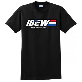 IBEW A REAL AMERICAN HERO UNION PRINTED MENS TEE ELECTRIC T-SHIRT