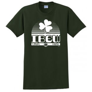 IBEW IRISH CLOVER SAINT PATRICKS DAY GIFT USA MADE TEE UNION PRINTED FUNNY MENS S-4XL T-SHIRT
