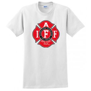 INTERNATIONAL ASSOCIATION OF FIREFIGHTERS UNION PRINTED USA AMERICAN MADE MENS TEE T-SHIRT