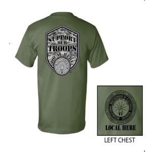IBEW YOUR LOCAL HERE SUPPORT OUR TROOPS VETERAN USA MADE UNION PRINTED T-SHIRT