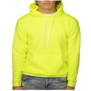 MADE IN USA ROY3155N MENS Fashion Fleece Neon SAFETY ORANGE AND GREEN Pullover Hoody