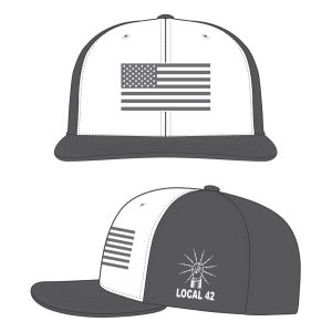 IBEW LOCAL 42 FLAG HAT DESIGN FLEX FIT CAP