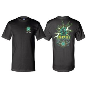 IBEW YOUR LOCAL HERE GREEN HAND LIGHTNING BOLT USA MADE TEE UNION PRINTED MENS T-SHIRT