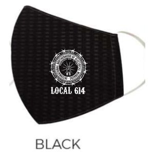 5 PACK LOCAL 614 IBEW POLYESTER MASK BLACK 2 PLY