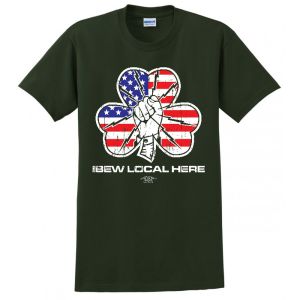 IBEW AMERICAN FLAG SAINT PATRICKS DAY GIFT USA MADE TEE UNION PRINTED FUNNY MENS S-4XL T-SHIRT IBEW AMERICAN FLAG SAINT PATRICKS DAY GIFT USA MADE TEE UNION PRINTED FUNNY MENS S-4XL T-SHIRT