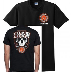 IBEW YOUR LOCAL HERE SKULL UNION PRINTED USA MADE MENS TEE T-SHIRT