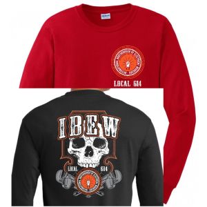 IBEW LOCAL 614 SKELETON WRENCHES USA MADE UNION MENS LONG SLEEVE TEE T-SHIRT