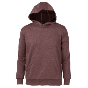 9038-BDI Men's Hooded Pullover-Heather Burgundy-S-Charcoal Black Logo