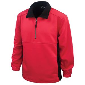 9493-SSF Mens 1/4 Zip Pullover-Red/Black-S-Charcoal Black Logo