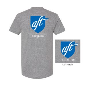 AFT TEACHERS YOUR LOCAL HERE USA MADE UNION PRINTED MENS TRI BLEND T-SHIRT 5710