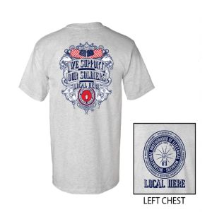 IBEW YOUR LOCAL HERE SUPPORT SOLDIERS VETERAN USA MADE UNION PRINTED T-SHIRT