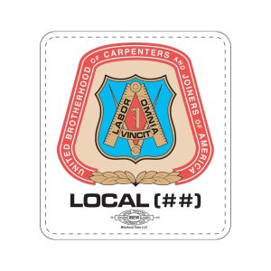 CARPENTERS YOUR LOCAL HERE UNION MADE WHITE STICKERS