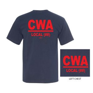 CWA COMMUNICATIONS WORKERS OF AMERICA USA MADE UNION PRINTED MENS T-SHIRT 5040