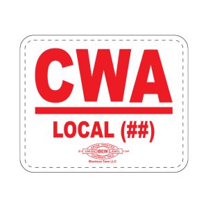 CWA COMMUNICATIONS WORKERS OF AMERICA UNION MADE WHITE STICKERS