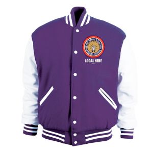 IBEW YOUR LOCAL HERE USA MADE Varsity Wool Leather Jacket UNION EMBROIDERED