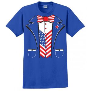America Merica Tux Tuxedo Suit GIFT USA MADE TEE UNION PRINTED FUNNY MENS S-4XL T-SHIRT