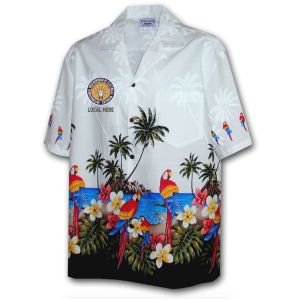 IBEW Your Local Here Hawaiian Shirt USA Made Union Embroidered