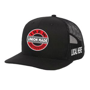 IBEW YOUR LOCAL HERE ROUND RED UNION MADE TRUCKER HAT BASEBALL CAP HL0014