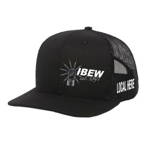 IBEW YOUR LOCAL HERE LEFT PANEL UNION MADE TRUCKER HAT BASEBALL CAP HL0015