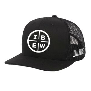 IBEW YOUR LOCAL HERE ROUND QUAD UNION MADE TRUCKER HAT BASEBALL CAP HL0021