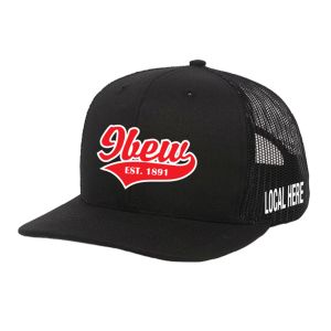 IBEW YOUR LOCAL HERE RED CURSIVE UNION MADE TRUCKER HAT BASEBALL CAP HL0024