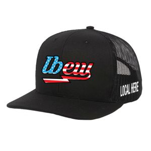 IBEW YOUR LOCAL HERE FLAG FONT UNION MADE TRUCKER HAT BASEBALL CAP HL0029