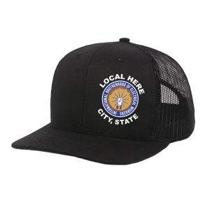 IBEW YOUR LOCAL HERE LEFT PANEL ROUND UNION MADE TRUCKER HAT BASEBALL CAP HL0030