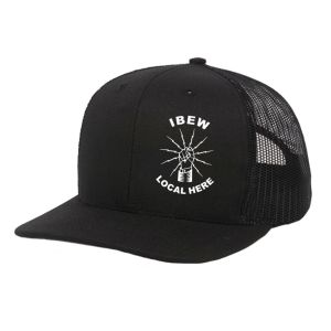 IBEW YOUR LOCAL HERE LEFT PANEL WHITE UNION MADE TRUCKER HAT BASEBALL CAP HL0031