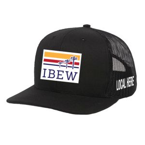 IBEW YOUR LOCAL HERE POWER LINES UNION MADE TRUCKER HAT BASEBALL CAP HL0033