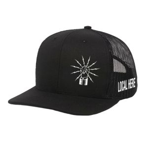 IBEW YOUR LOCAL HERE WHITE LEFT PANEL UNION MADE TRUCKER HAT BASEBALL CAP HL0034
