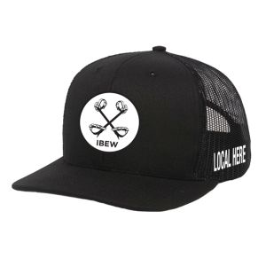 IBEW YOUR LOCAL HERE ROUND CLIMBERS UNION MADE TRUCKER HAT BASEBALL CAP HL0035