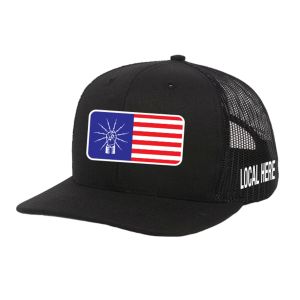 IBEW YOUR LOCAL HERE RECTANGLE FLAG UNION MADE TRUCKER HAT BASEBALL CAP HL0036