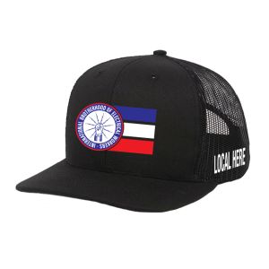 IBEW YOUR LOCAL HERE FLAG FIST CHARCOAL UNION MADE TRUCKER HAT BASEBALL CAP HL0042