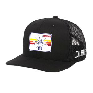 IBEW YOUR LOCAL HERE ORY RECTANGLE CHARCOAL UNION MADE TRUCKER HAT BASEBALL CAP HL0043