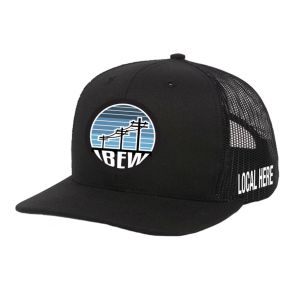 IBEW YOUR LOCAL HERE BLUE SKY CHARCOAL UNION MADE TRUCKER HAT BASEBALL CAP HL0053