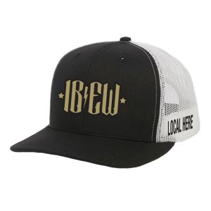 IBEW YOUR LOCAL HERE CAMO TEXT UNION MADE TRUCKER HAT BASEBALL CAP HL0063-BLACK/WHITE-OSFA