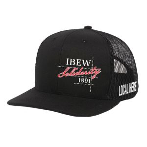 IBEW YOUR LOCAL HERE SOLIDARITY UNION MADE TRUCKER HAT BASEBALL CAP HL0067