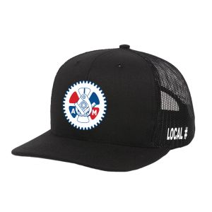 IAM MACHINIST  YOUR LOCAL HERE SERVICE EMPLOYEES UNION MADE CAP TRUCKER HAT