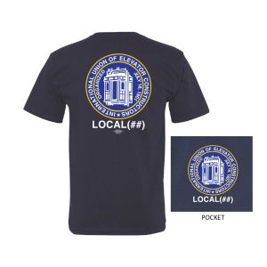 IUEC INTERNATIONAL UNION OF ELEVATOR CONSTRUCTORS MENS COTTON SHORT SLEEVE POCKET T-SHIRT  5070