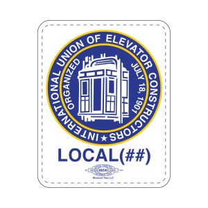 IUEC INTERNATIONAL UNION OF ELEVATOR CONSTRUCTORS WHITE STICKERS