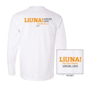 LABORERS' INTERNATIONAL UNION OF NORTH AMERICA MENS T-SHIRT LONG SLEEVE POCKET 8100