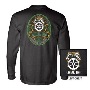 TEAMSTERS LOCAL 100 CANNABIS WORKERS LONG SLEEVE T-SHIRT UNION PRINTED